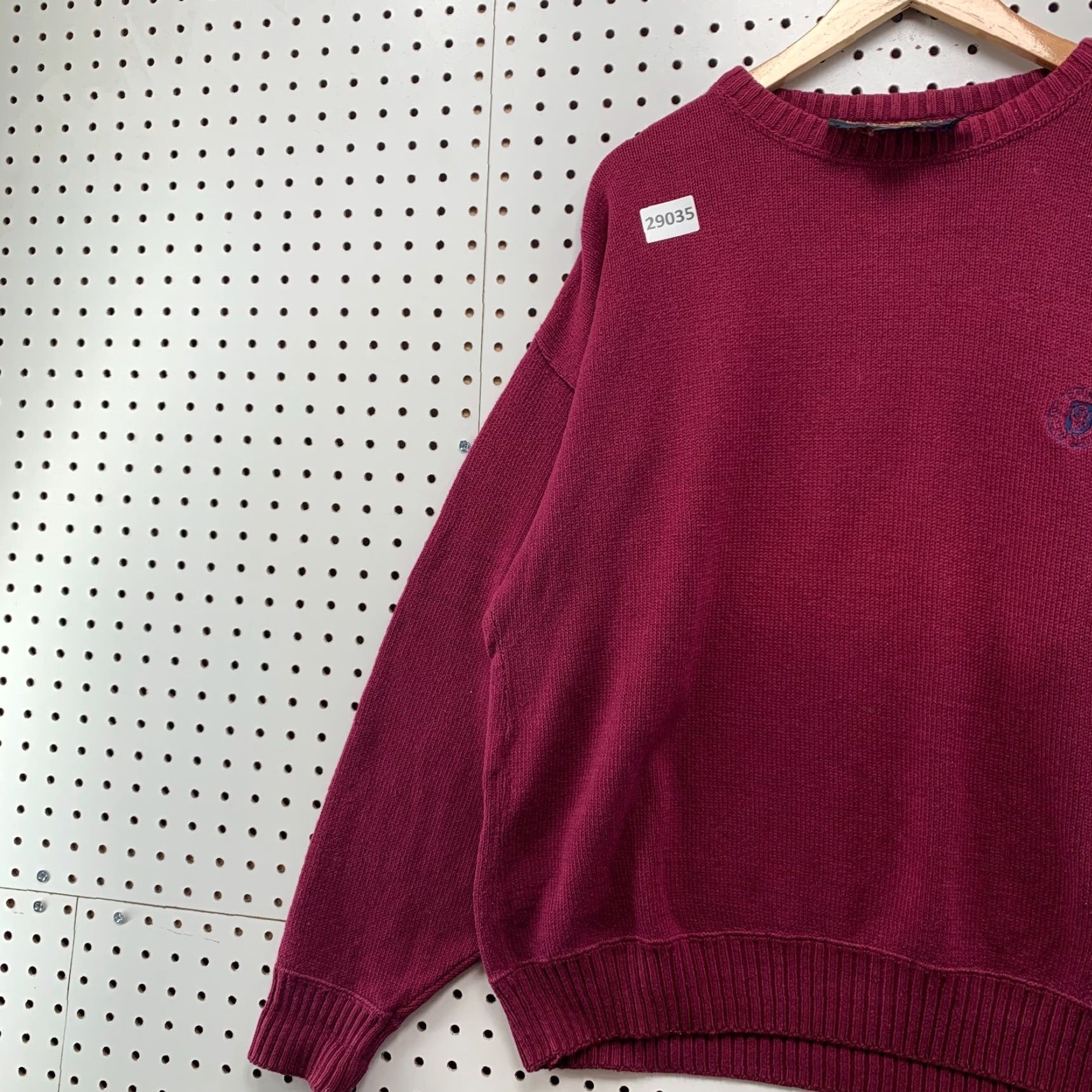 Ralph Lauren VINTAGE Ralph Lauren CHAPS Knit Sweater Mens Large Burgundy Crest 24x26.5 USA Size US L / EU 52-54 / 3 - 6 Thumbnail