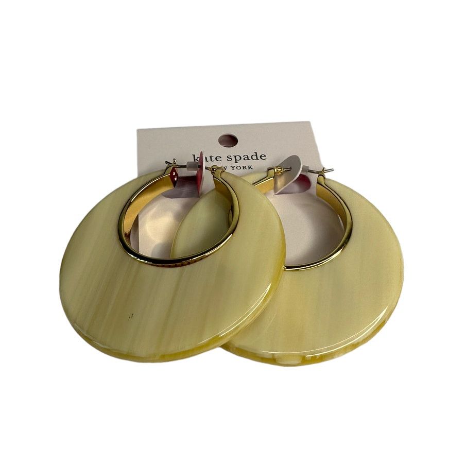 Kate Spade Kate Spade Gold Plated Horn Cream Resin Large Hoop Earrings Size ONE SIZE - 2 Thumbnail