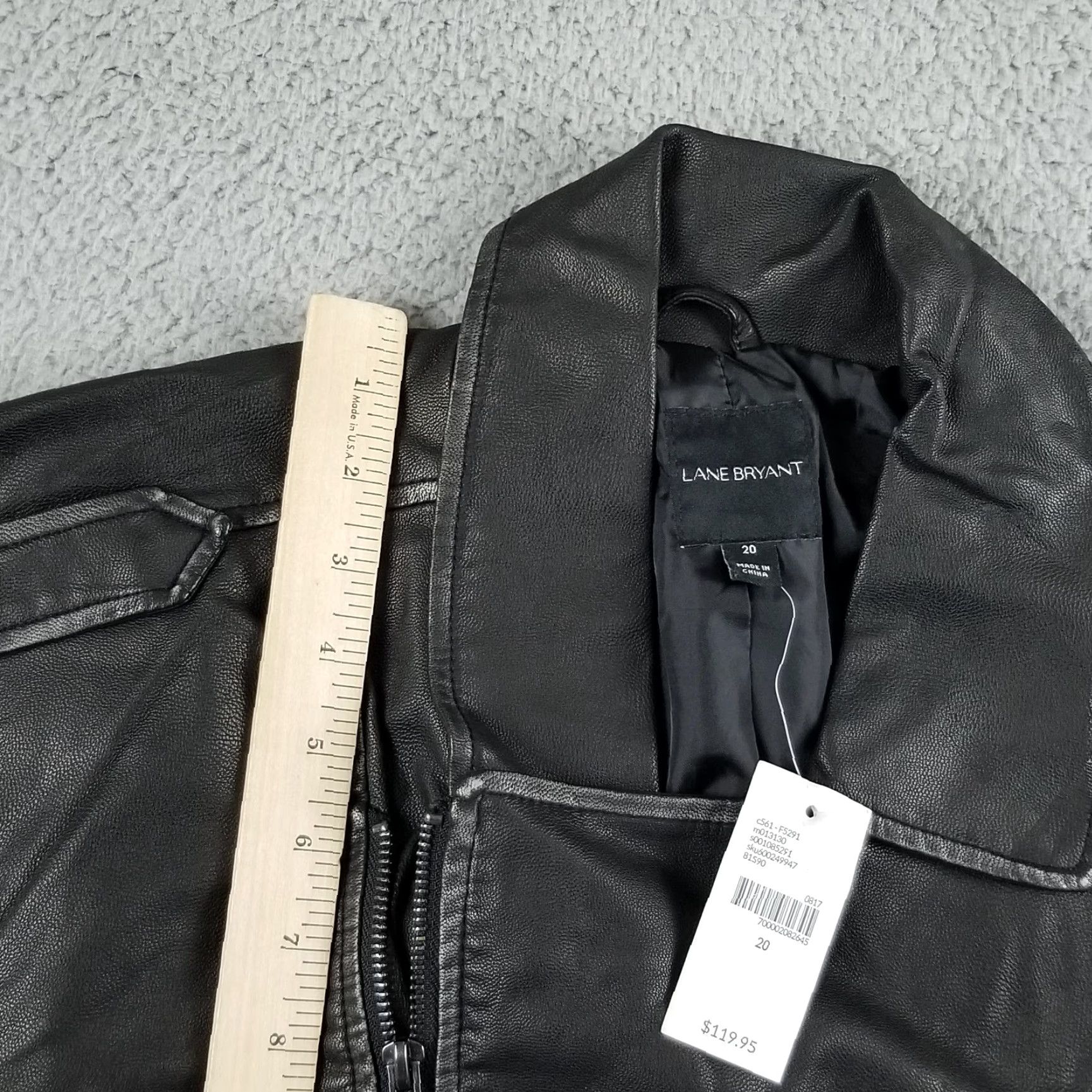 Vintage VINTAGE NWT Lane Bryant 20 Moto Jacket Faux Leather Black - Jacket - Women Plus 20 Black Moto Leather Zip Front Sized? Size 3XL / US 20-22 - 4 Thumbnail