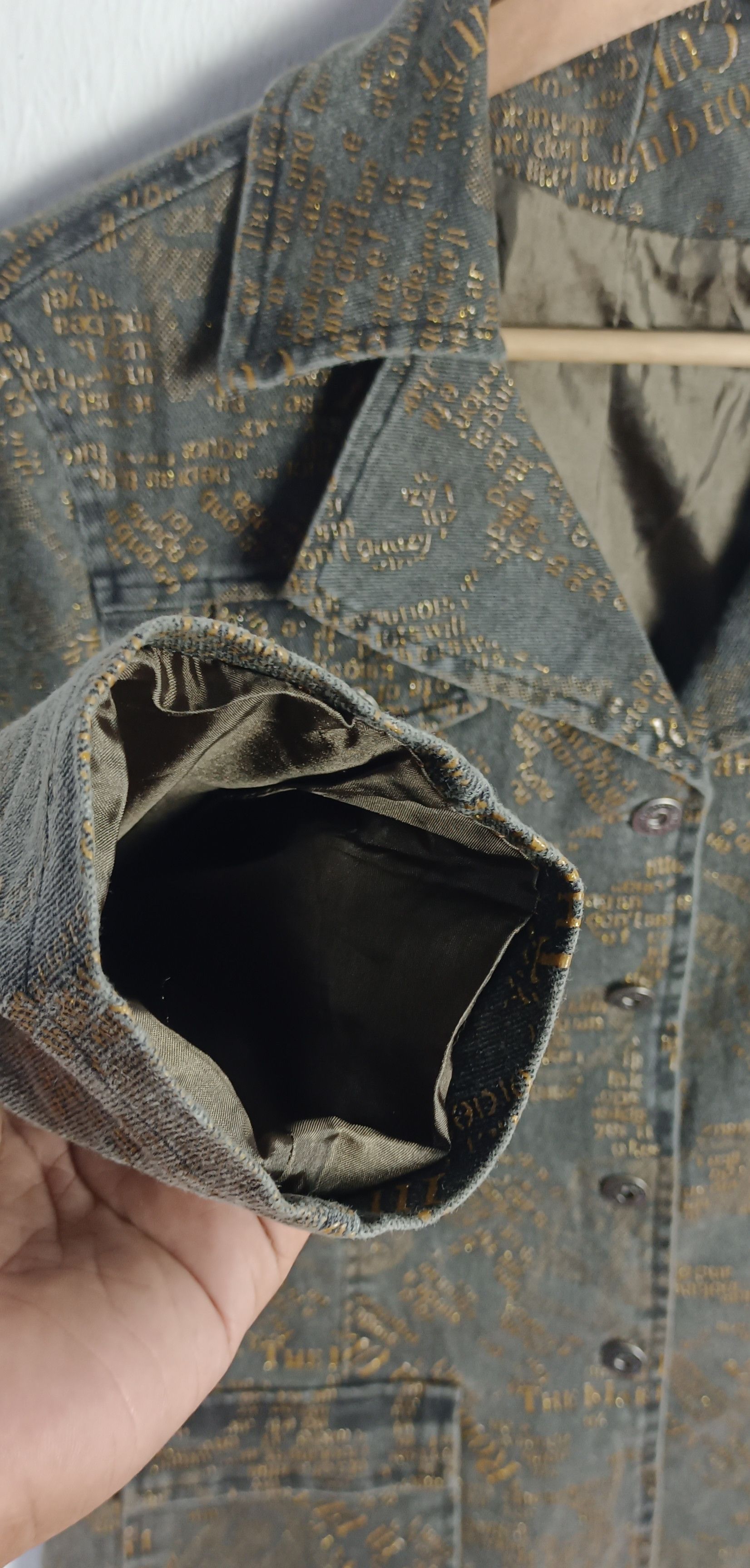 If Six Was Nine Vintage Ignition Various Word Double Breast Denim Jacket Size S / US 4 / IT 40 - 10 Thumbnail