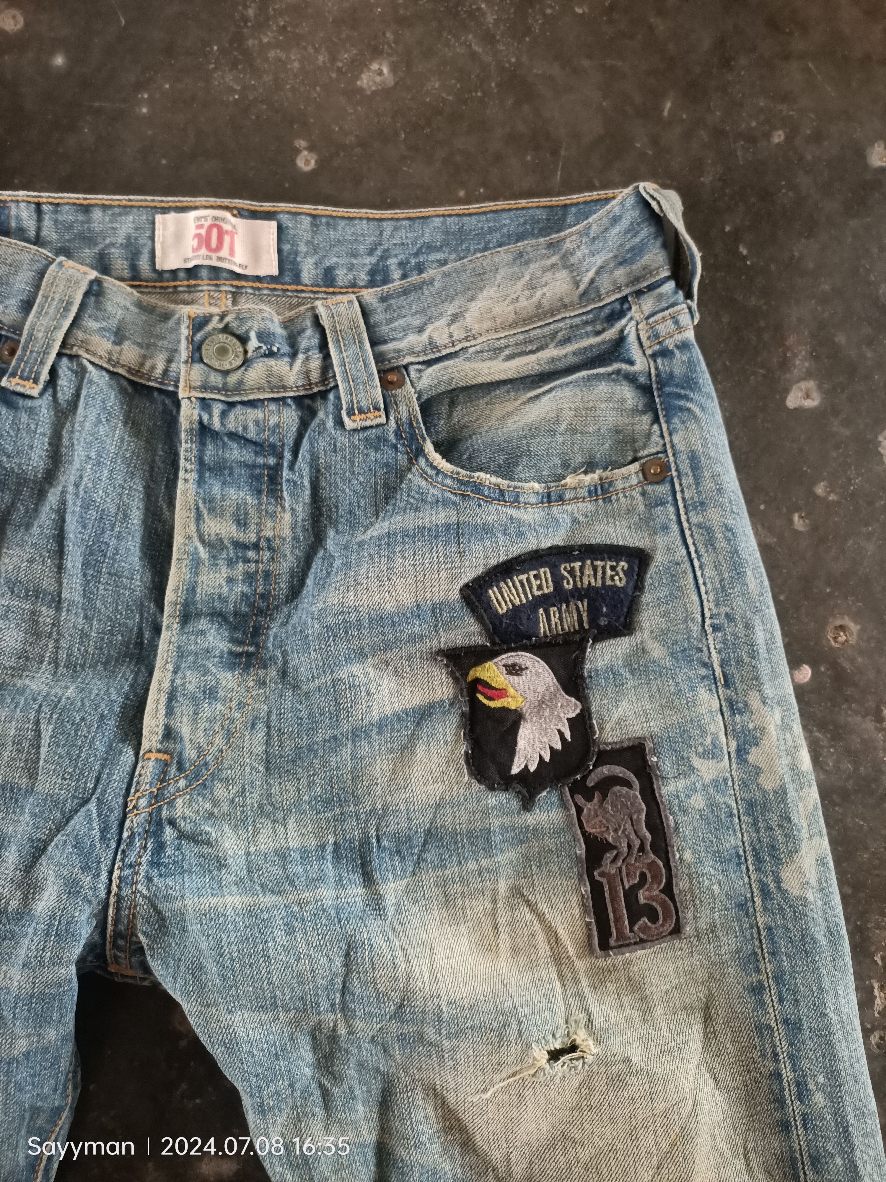 Levi's × Vintage VINTAGE LEVIS 501 DISTRESSED JEANS Size US 30 / EU 46 - 3 Thumbnail