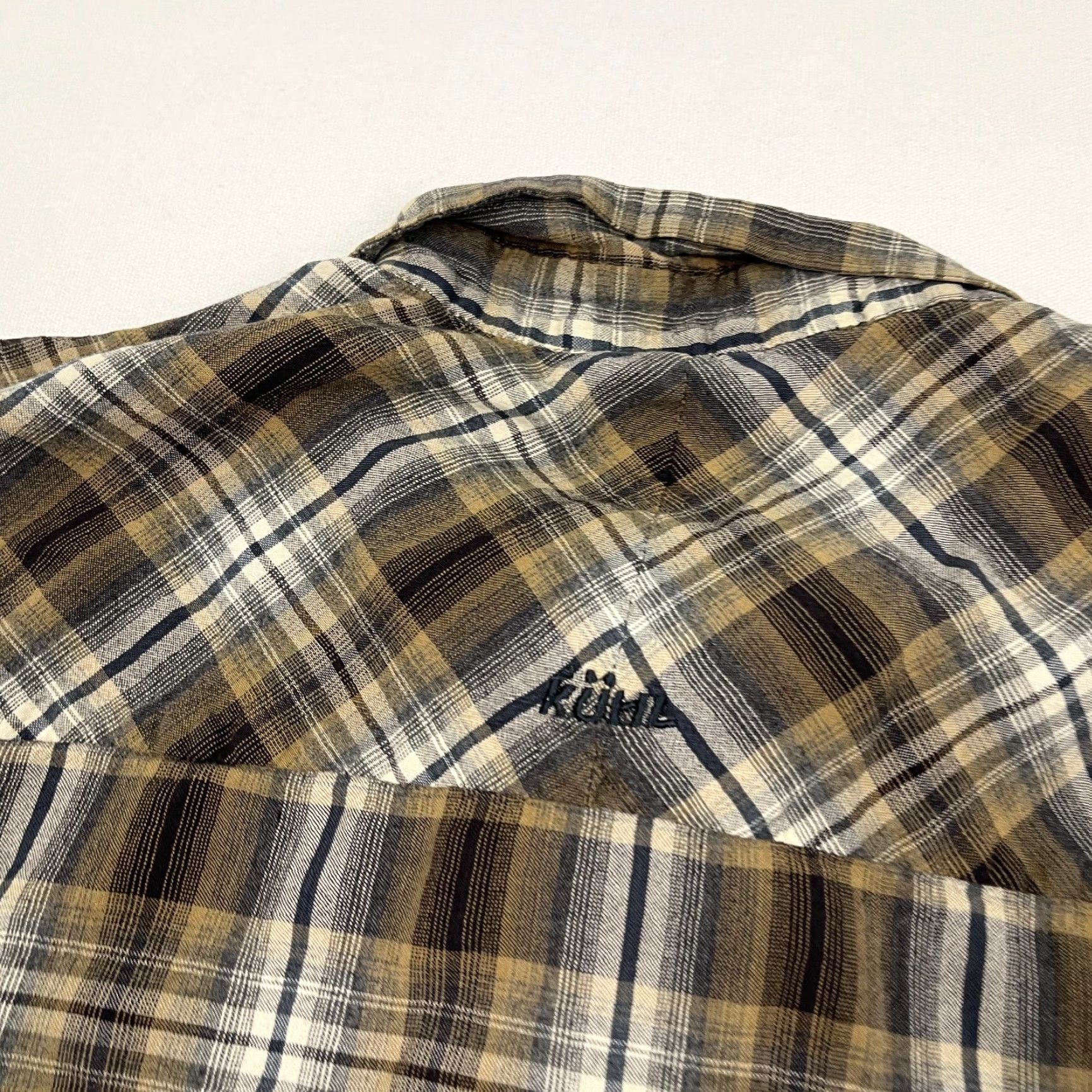 Vintage Kuhl Eluxur Shirt Mens XL Brown Plaid Pearl Snap Chest Pockets Hiking Outdoors Shirt Size US XL / EU 56 / 4 - 7 Thumbnail