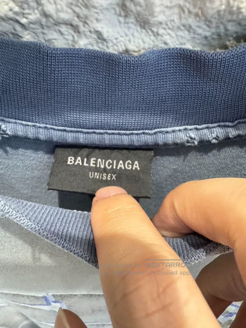 Balenciaga Balenciaga Diamond See Now Buy Now Washed Blue Short Sleev Size US S / EU 44-46 / 1 - 3 Thumbnail