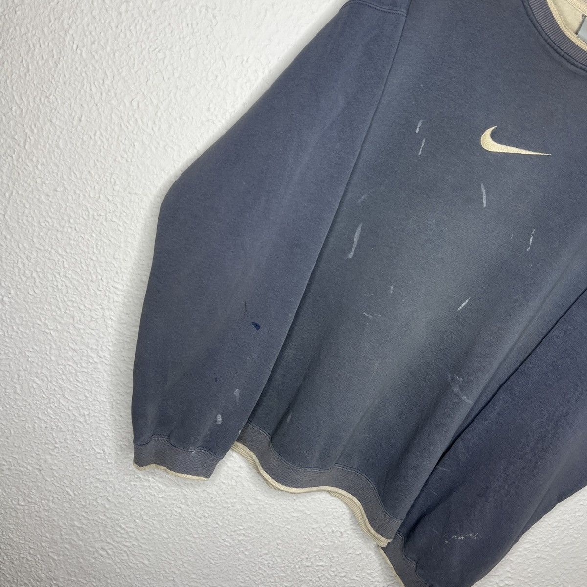 Nike × Vintage Vintage Nike Sweatshirt Distressed Ripped Center Swoosh Size US XL / EU 56 / 4 - 3 Thumbnail