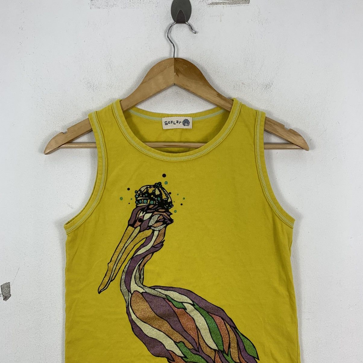 Japanese Brand SCOLAR KING PERICAN Japanese Brand Art Tank Sleeveles Tshirt Size US M / EU 48-50 / 2 - 3 Thumbnail