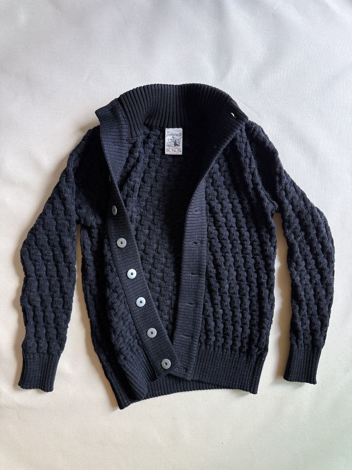 S.N.S. Herning S.N.S. HERNING Stark Textured Virgin Wool Cardigan Size US M / EU 48-50 / 2 - 2 Thumbnail