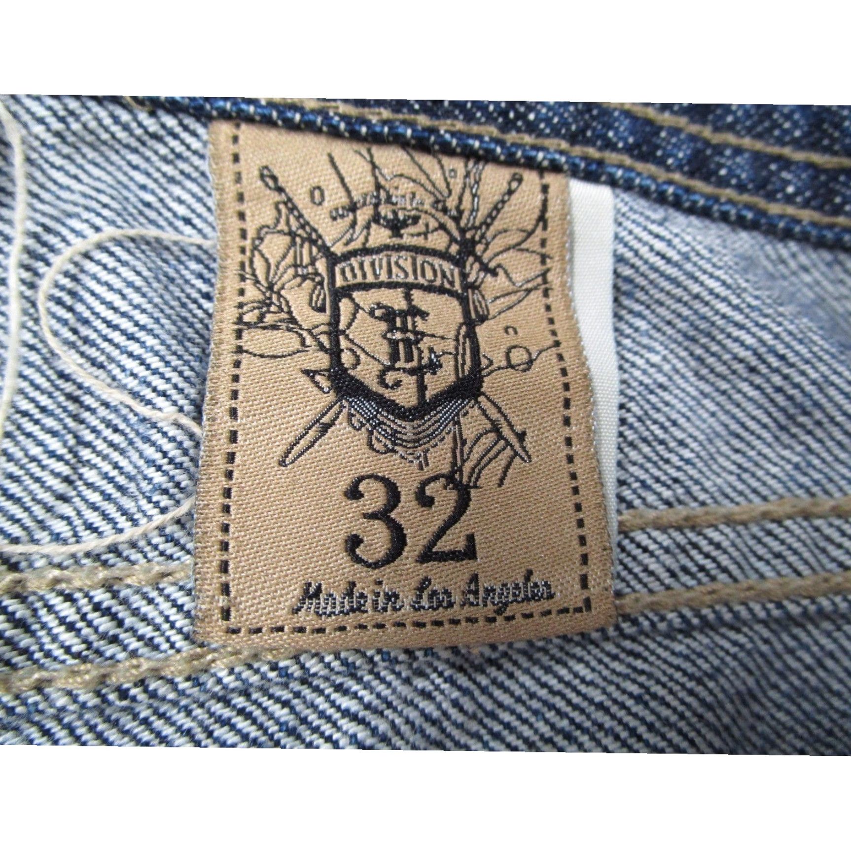 Denime VINTAGE Division E Mens Blue Denim Jeans Straight Leg Medium Wash Size 32 Size US 32 / EU 48 - 4 Thumbnail