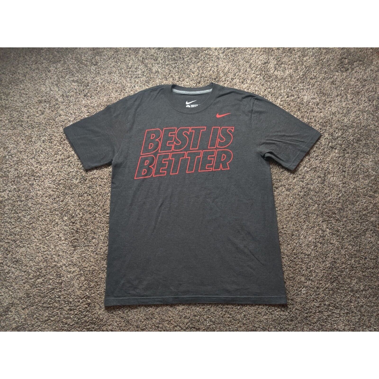 Nike Nike Shirt Adult Mens Large Dark Gray Best is Better Size US L / EU 52-54 / 3 - 1 Thumbnail
