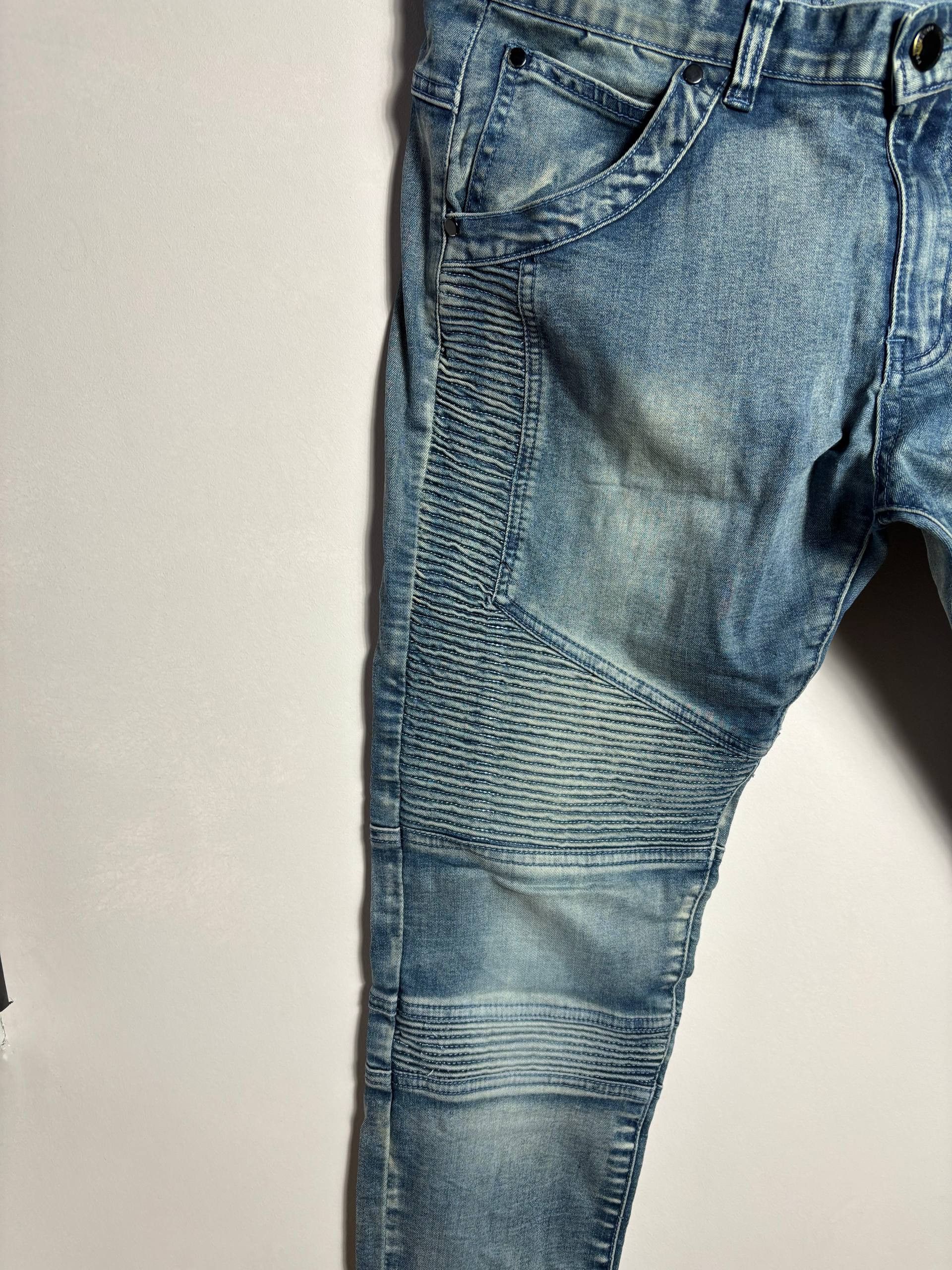 Represent Clo. Represent Clo Biker Destroyed Moto Jeans Denim Sz 32 Size US 32 / EU 48 - 3 Thumbnail