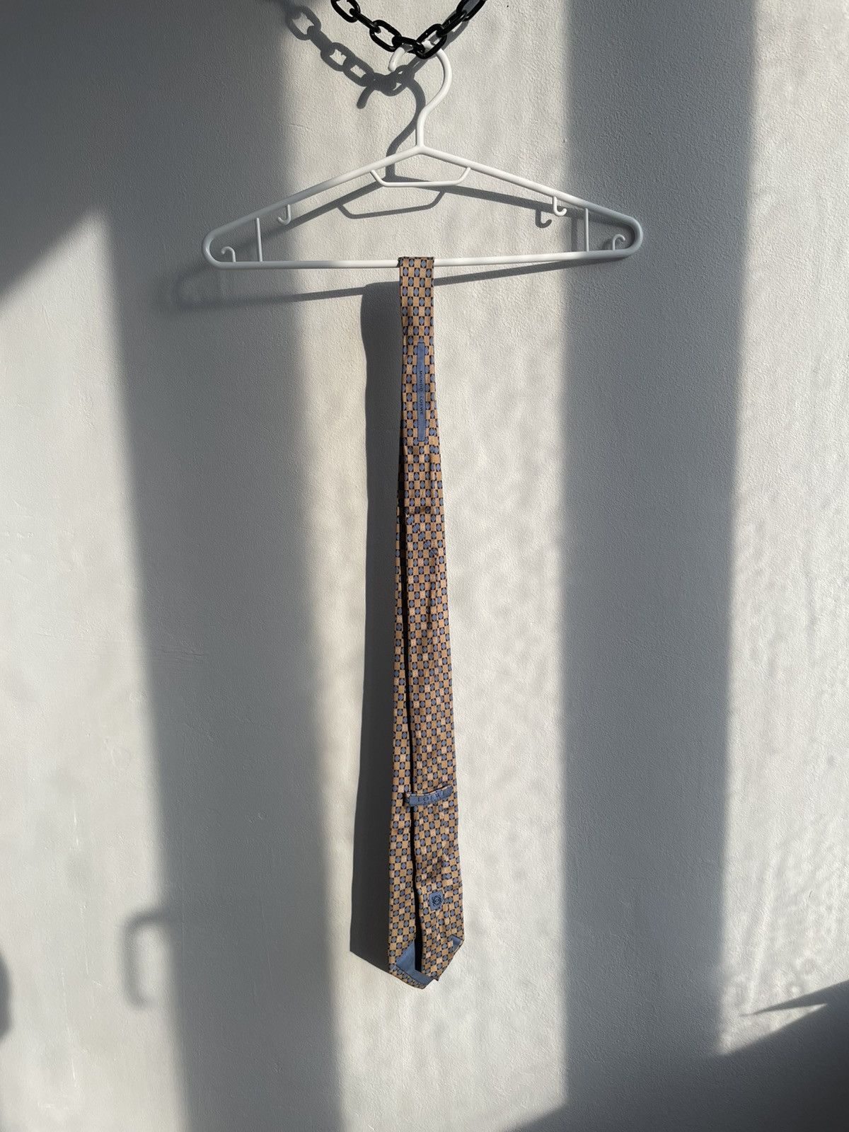 Loewe Loewe Madrid Silk Tie Monogram Logo Yellow Blue Mundo Loewe Size ONE SIZE - 14 Thumbnail
