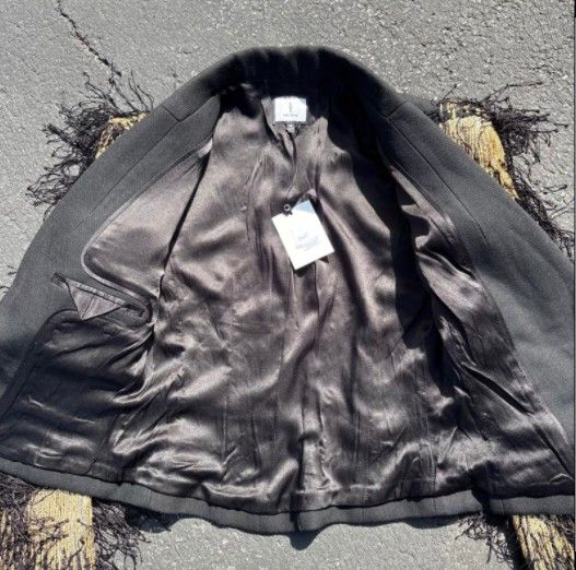 Other Judy Zhang Designer Runway Black Gold Blazer Fringe Sleeve Size S / US 4 / IT 40 - 7 Thumbnail