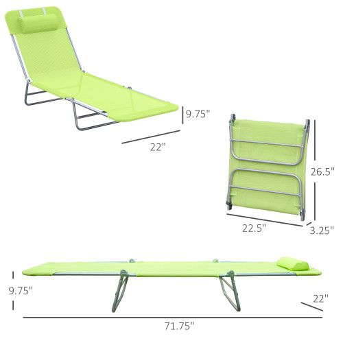 Designer × Homemade Outsunny Folding Chaise Lounge Pool Chairs, Outdoor Sun Tann Size US L / EU 52-54 / 3 - 7 Thumbnail