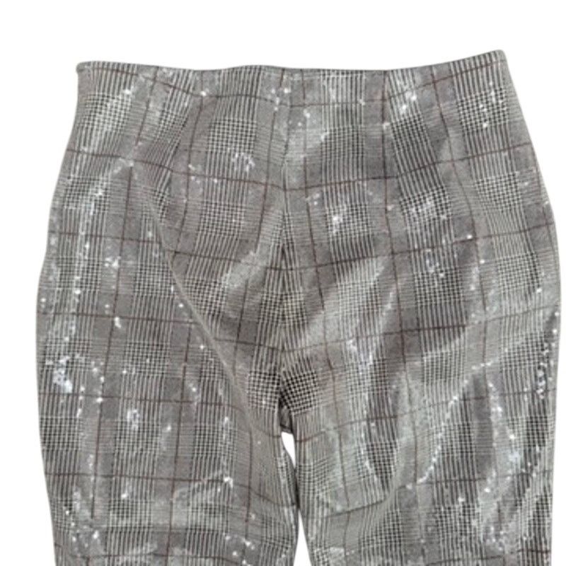 Badgley Mischka Badgley Mischka Sequin Plaid Slim Ankle Pants, Size US 10 Size 32" / US 10 / IT 46 - 7 Thumbnail
