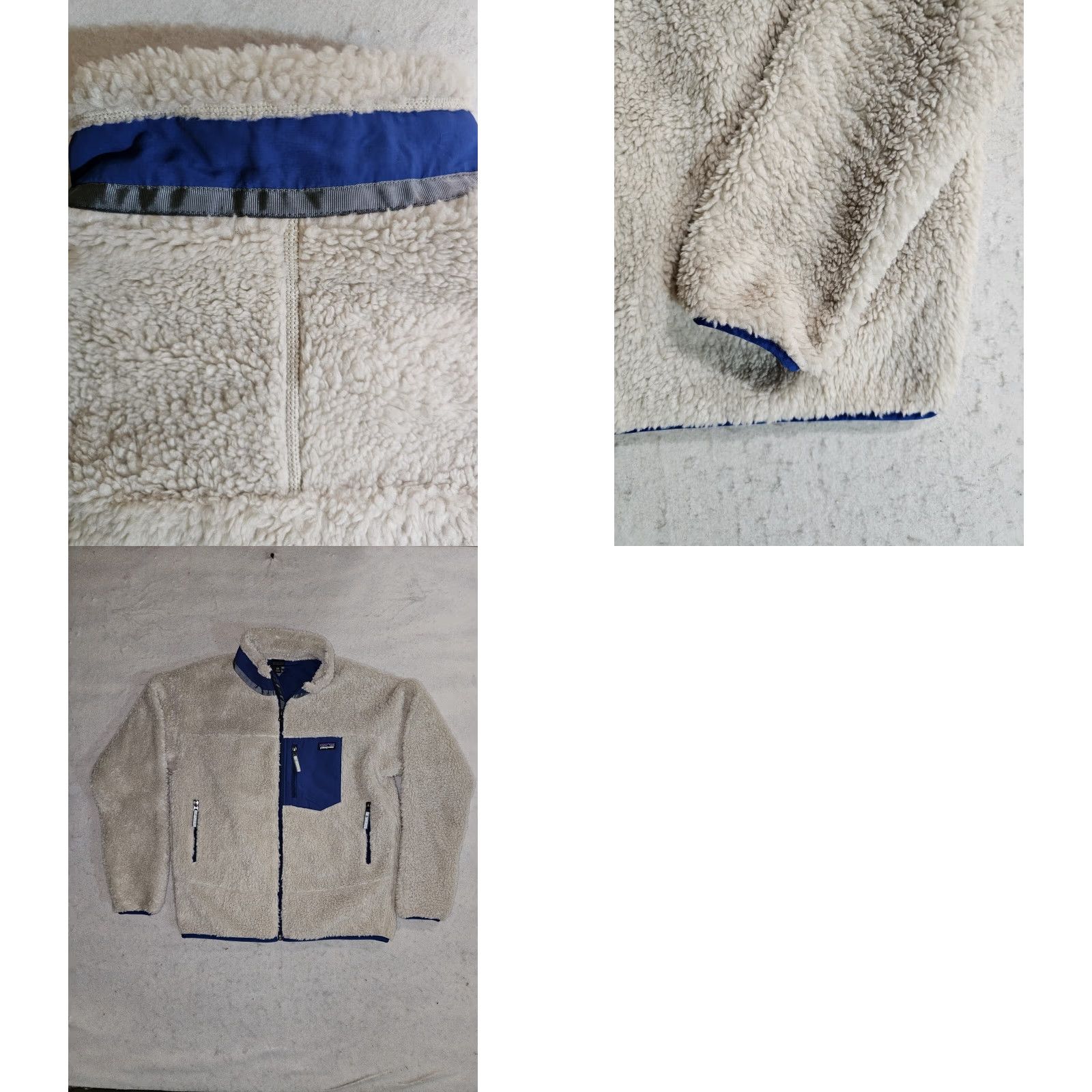 Patagonia VINTAGE Patagonia Retro X Deep Pile Oatmeal & Navy Full Zip Girls Sz 2XL 16-18 Jacket Size XXL / US 16-18 / IT 52-54 - 9 Thumbnail