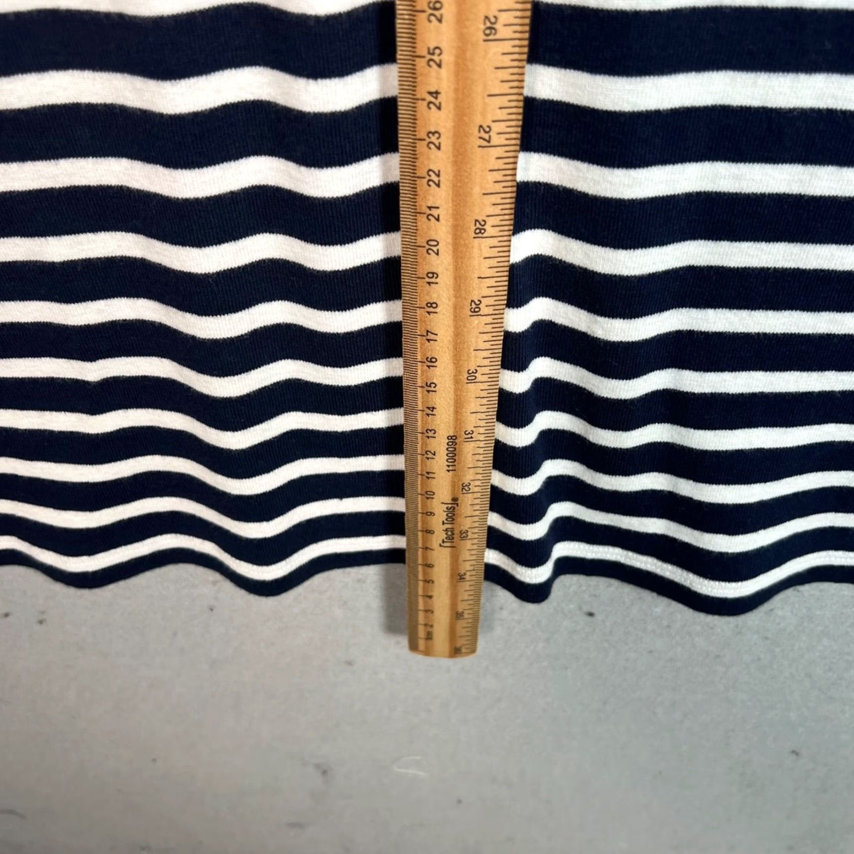 Ralph Lauren LAUREN RALPH LAUREN Navy Striped Midi Dress 3/4 Sleeve A-Line Women's Medium Size M / US 6-8 / IT 42-44 - 6 Thumbnail