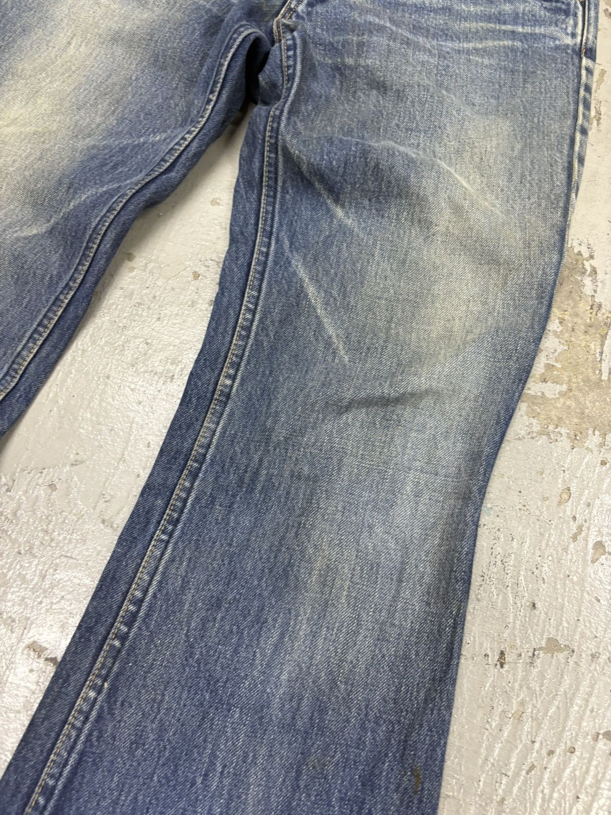 Tornado Mart Vintage Bell Bottom Blue Blue Japan Mud Wash Boro Rusty Size US 31 - 12 Thumbnail