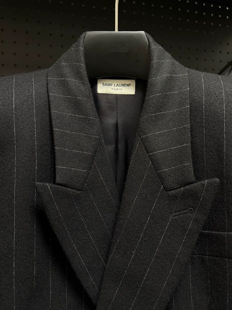 Saint Laurent Paris Saint Laurent Paris Wool striped shoulder suit jacket-2506 Size US S / EU 44-46 / 1 - 2 Thumbnail