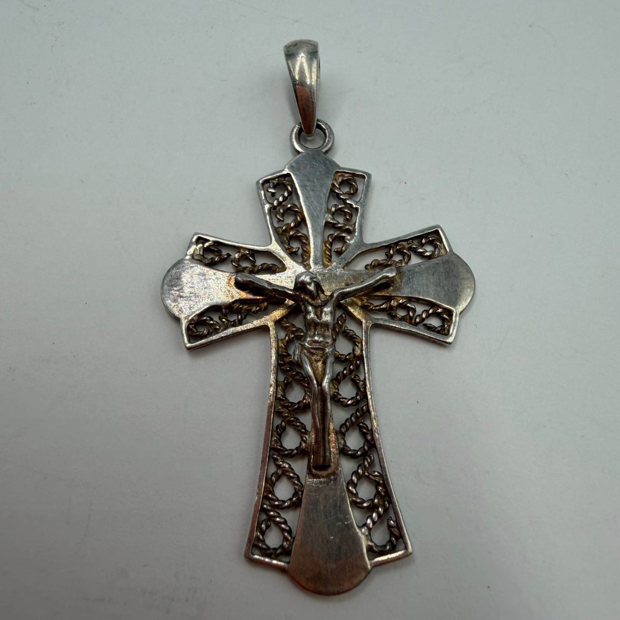 Vintage Vintage 925 Sterling Silver Orthodox Crucifix Cross Pendant Size ONE SIZE - 4 Thumbnail