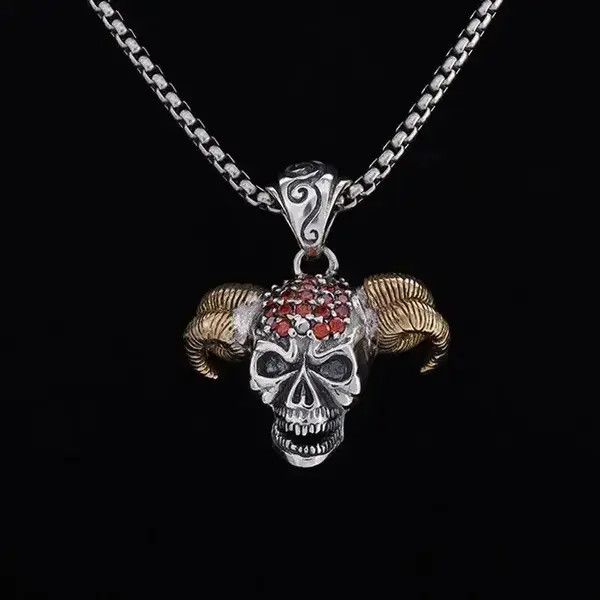 Japanese Brand Devil Goat Skull Necklace Size ONE SIZE - 3 Thumbnail