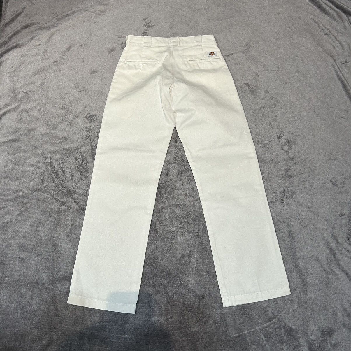 image of White Dickies Mini Logo Patch Pants Classic, Men's (Size 30)