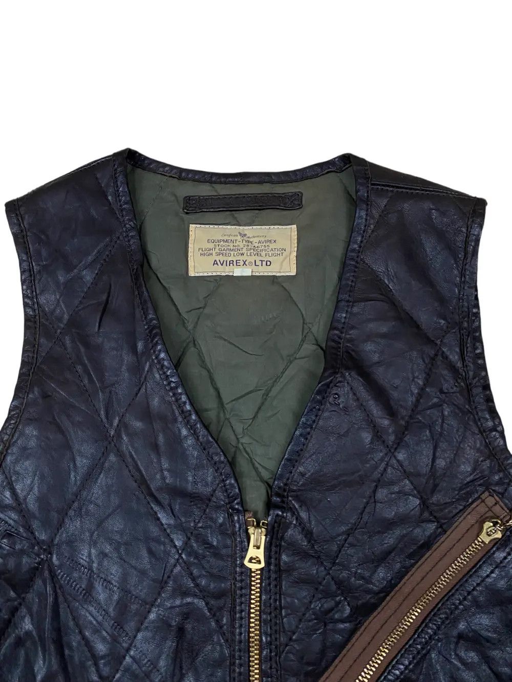 Avirex × Genuine Leather × Vintage Vintage Avirext Vest Leather Jacket Flight Garment Size US M / EU 48-50 / 2 - 4 Thumbnail