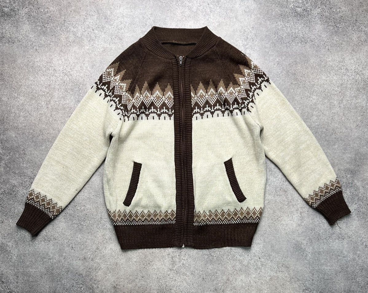 Vintage Vintage Navajo print knitted zip bomber Size US M / EU 48-50 / 2 - 1 Thumbnail