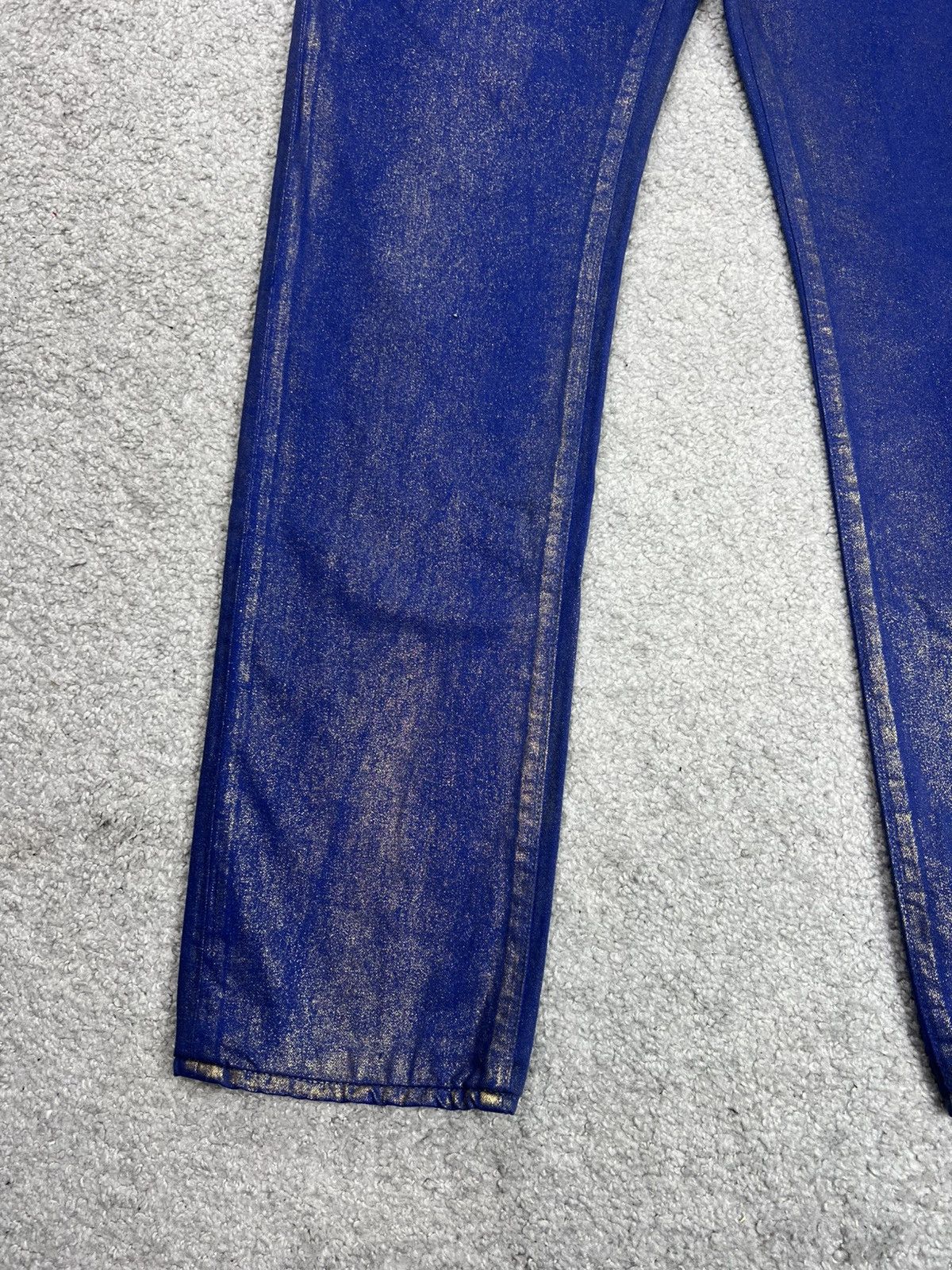 Dior SS09 DIOR HOMME “PLANISPHERE” Luster Gold Waxed Jeans Size US 30 / EU 46 - 4 Thumbnail