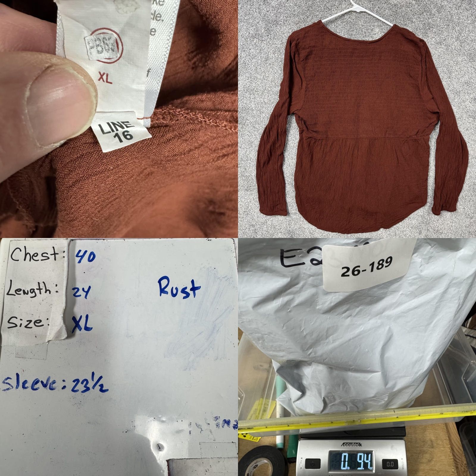 Vintage Sonoma Goods for Life Top XL Rust Peasant Milkmaid Cottagecore Boho Womens Size XL / US 12-14 / IT 48-50 - 8 Thumbnail