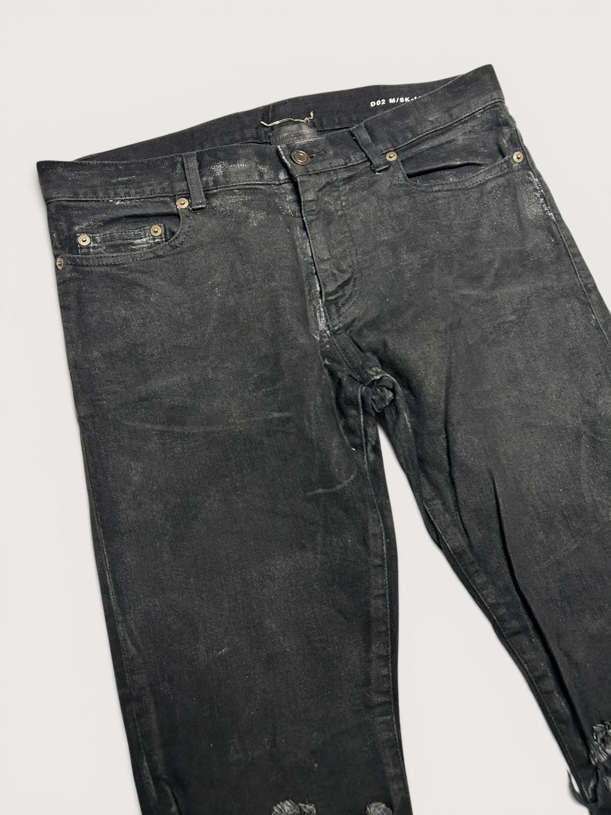 Saint Laurent Paris FW2015 D02 Distressed Waxed Japanese Denim Size US 32 / EU 48 - 3 Thumbnail