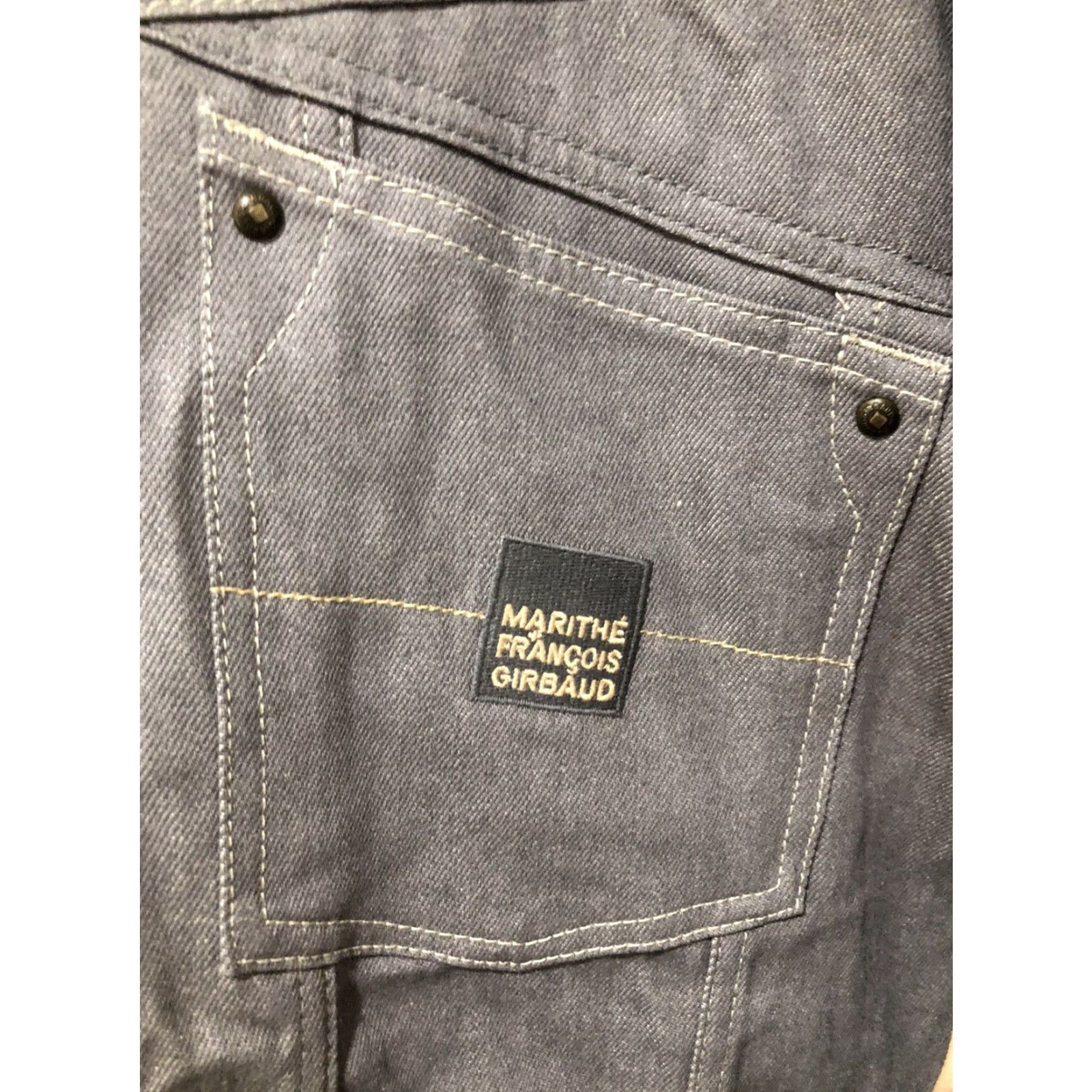 Denime VINTAGE 2000s Marithe Francois Girbaud X Front Raw Gray Denim Jean Jacket 4XL Size US 39 - 2 Thumbnail
