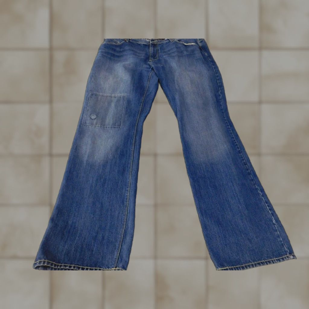 Sean John Sean John Jeans Mens 42 Blue Baggy Loose Fit Wide Leg Denim 5-Pocket Utility Patch Hip Hop Mens Regular Straight Denim Blue 42 Inseam 31 Size US 42 / EU 58 - 1 Thumbnail
