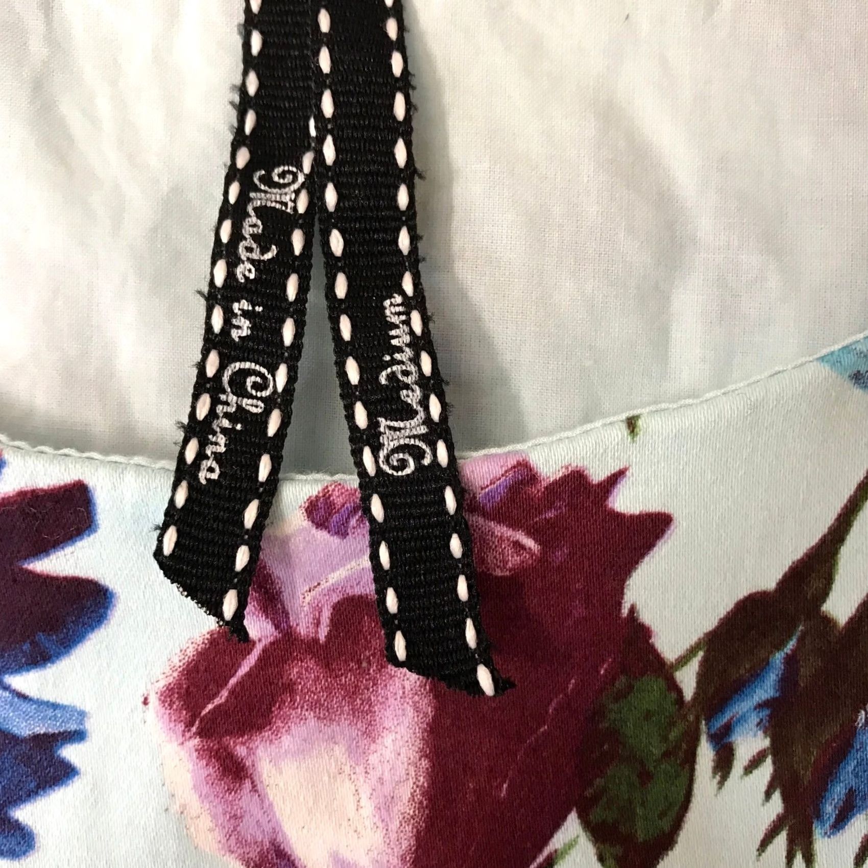 Vintage Frock Shop Fit and Flare Dress Blue Pink Roses Black Ribbon Waist Medium Size M / US 6-8 / IT 42-44 - 8 Thumbnail