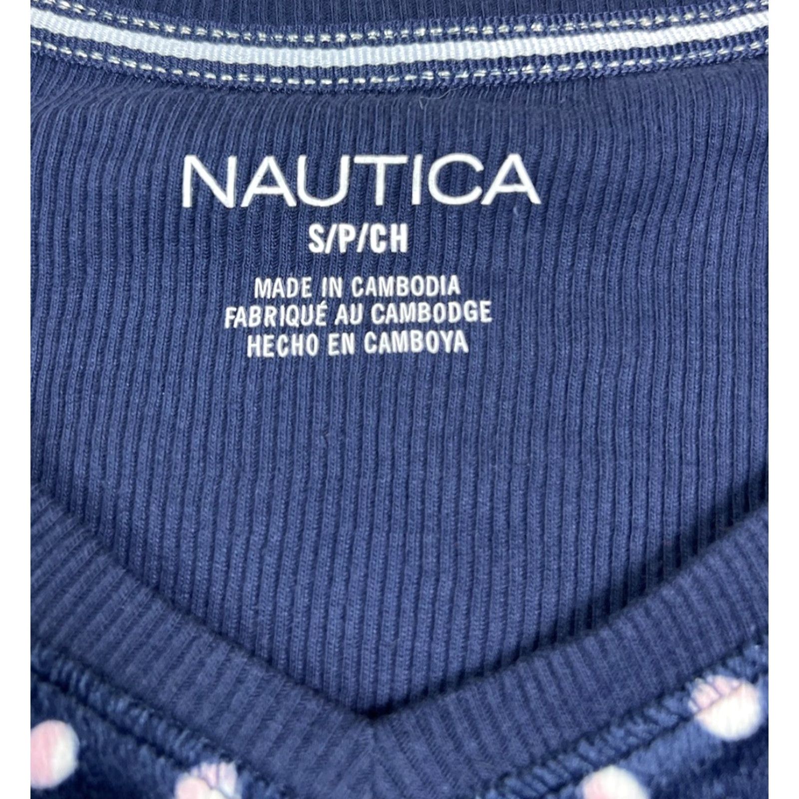 Nautica VINTAGE NWT Women Nautica Polka Dot Blue White Sleep Longsleeve Shirt Soft Fleece Small Size S / US 4 / IT 40 - 5 Thumbnail