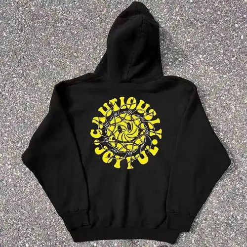 VIBE Hip Hop Retro Smiley Print Casual Loose Hooded Sweatshirt Size US M / EU 48-50 / 2 - 1 Thumbnail