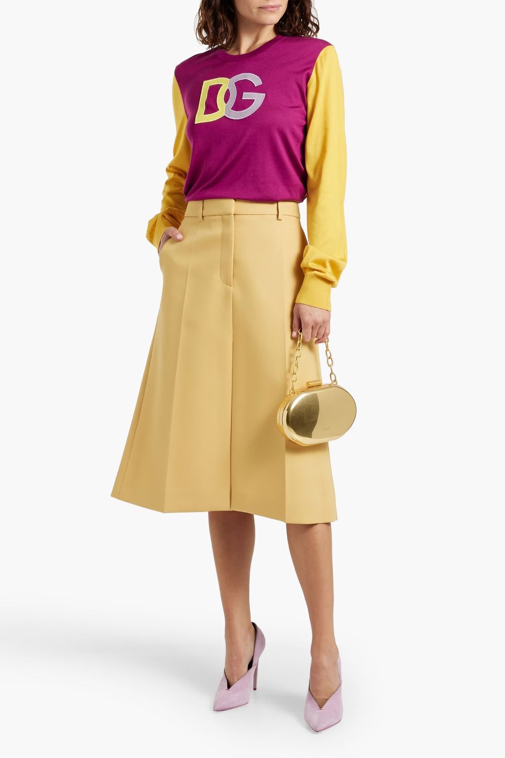Designer o1y0925 Sweater in Mauve/Yellow Size XS / US 0-2 / IT 36-38 - 2 Thumbnail