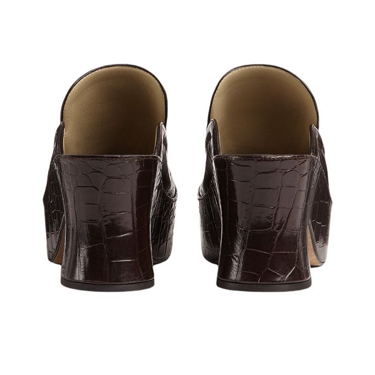 Bottega Veneta o1mle0325 Wedge Pumps Alligator Pop Calf in Brown Size US 8 / IT 38 - 5 Thumbnail