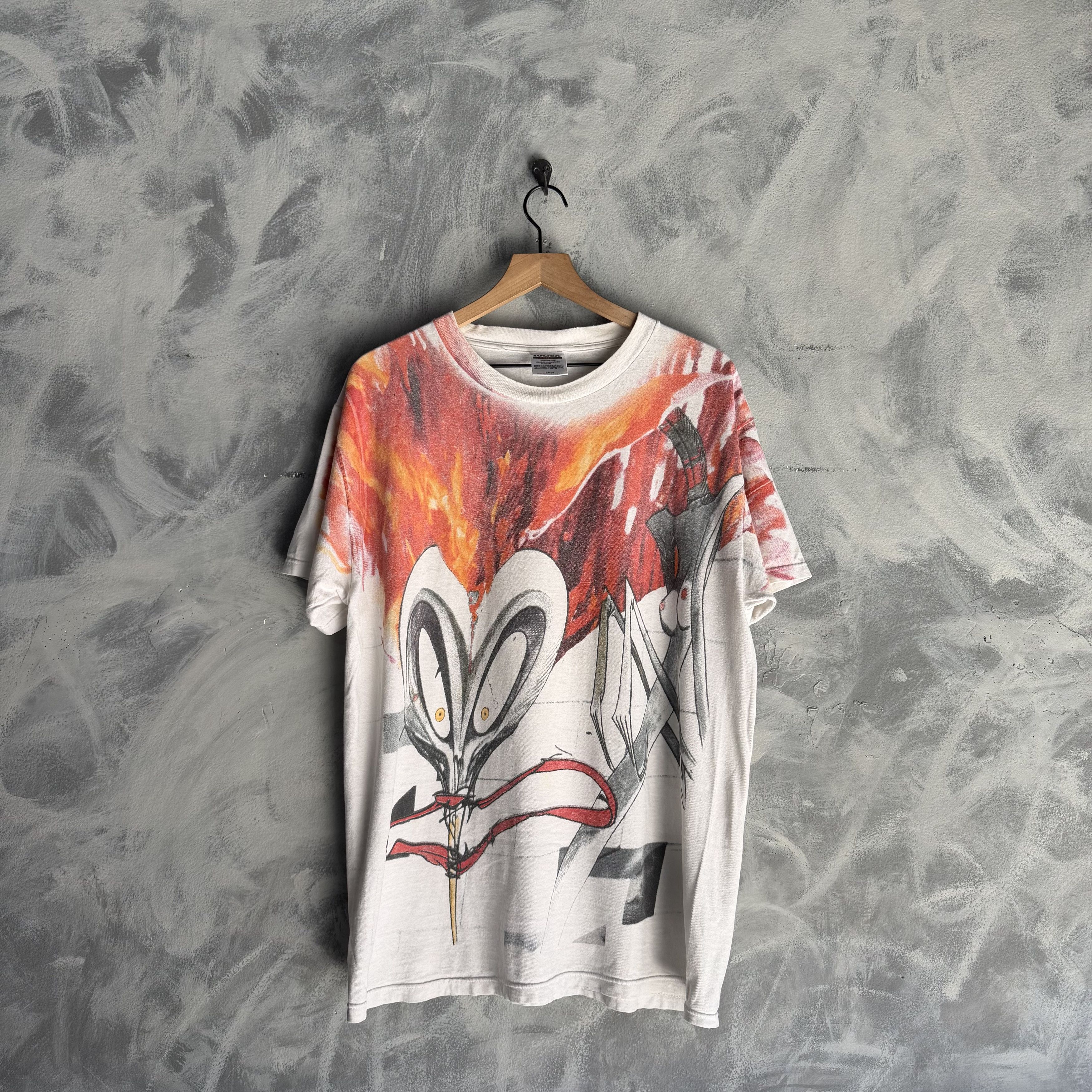 Pink Floyd Vtg Pink Floyd The Wall T Shirt Mens 90s All Over Print Rare Size US L / EU 52-54 / 3 - 1 Thumbnail