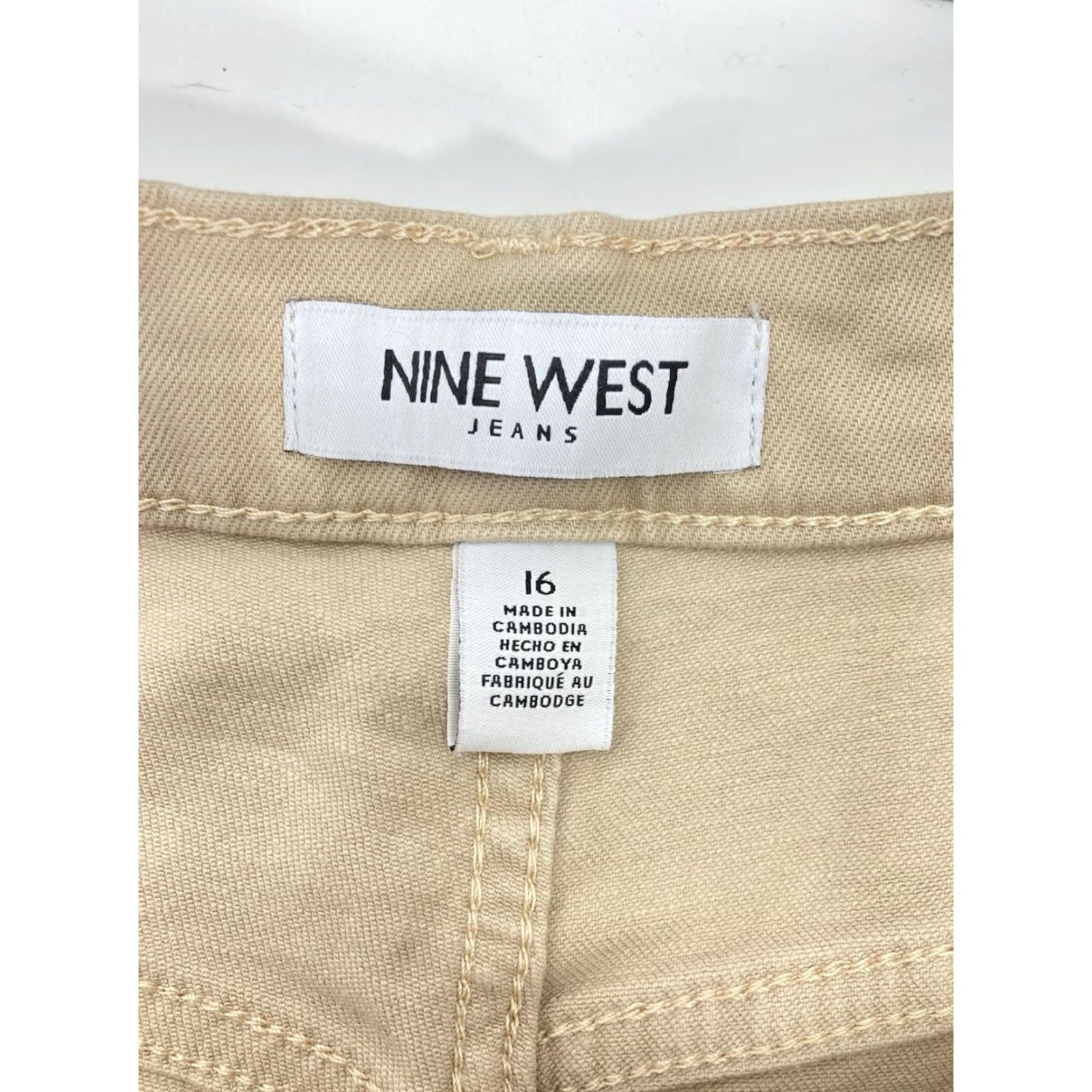 Nine West Nine West Pants Women Sz 16 Wide-Leg Beige Khaki Stretch Cotton Blend NWT 38x34 China Vietnam Spring Summer Fall Regular Men/Women? Size 38" / US 16 / IT 52 - 6 Thumbnail