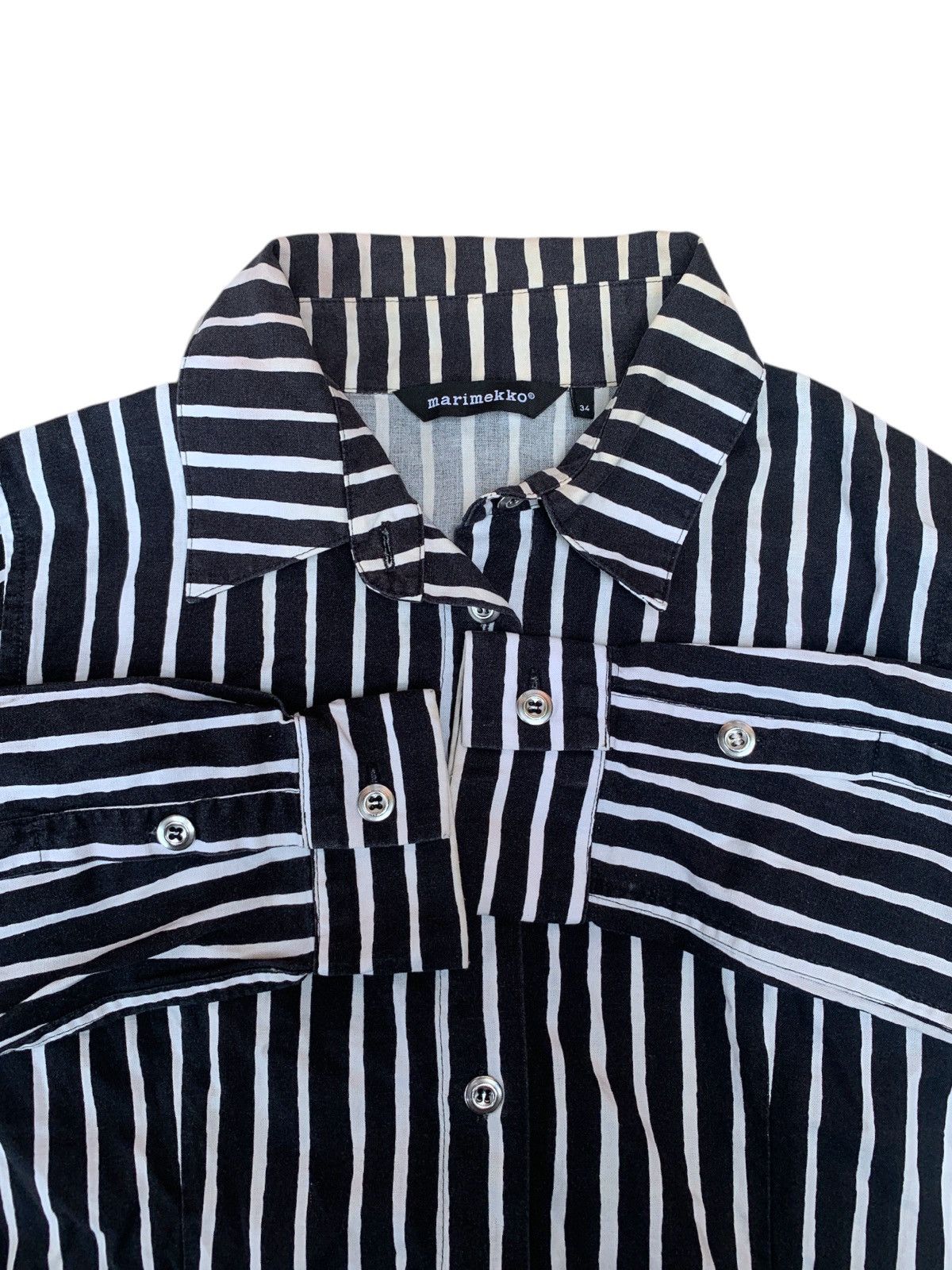 Designer × Marimekko Black white striped shirt Size XXS / US 00 / IT 34 - 4 Thumbnail