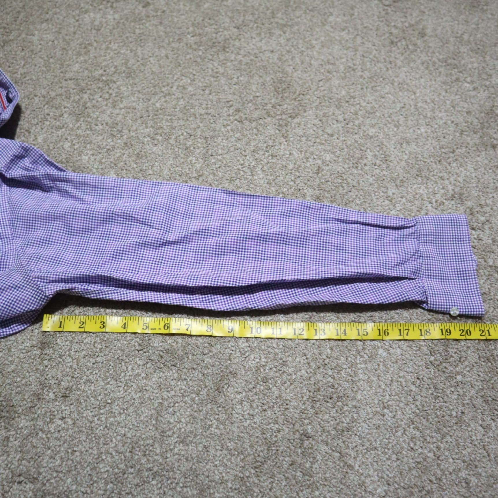 Tommy Hilfiger Tommy Hilfiger Shirt Purple Checkered Button-Up Long Sleeve Men's 16.5 34/35 Size US XL / EU 56 / 4 - 7 Thumbnail