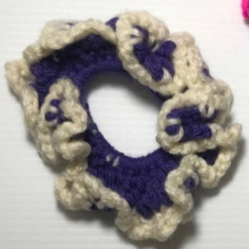 Handmade NWT Multicolor Handmade Crocheted Hair Scrunchie Set of 3 Size ONE SIZE - 2 Thumbnail