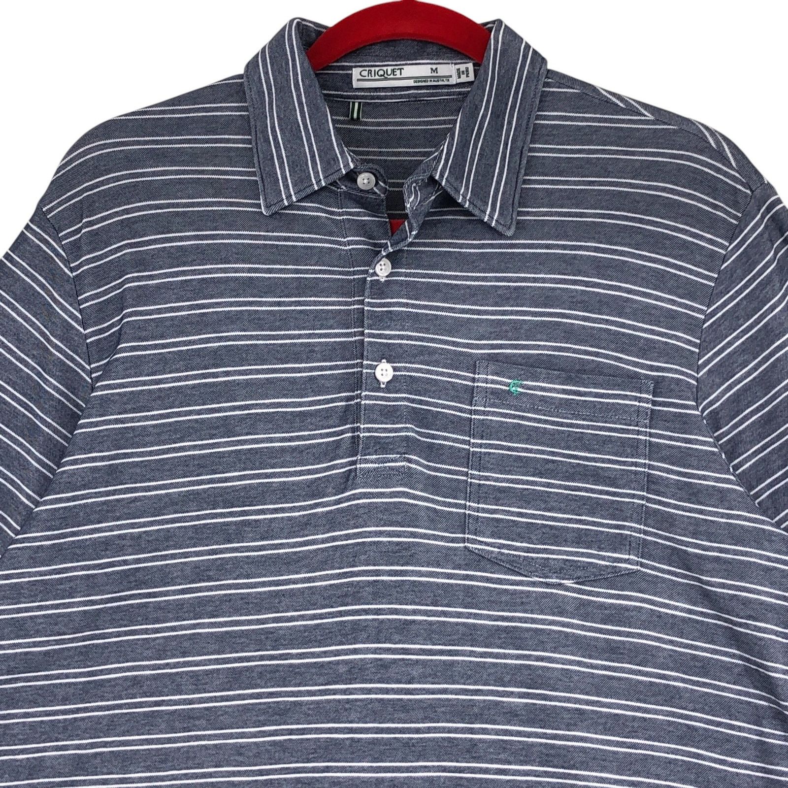 Criquet Criquet Men Size M Polo Shirt Short Sleeve Striped Gray Logo Size US M / EU 48-50 / 2 - 2 Thumbnail