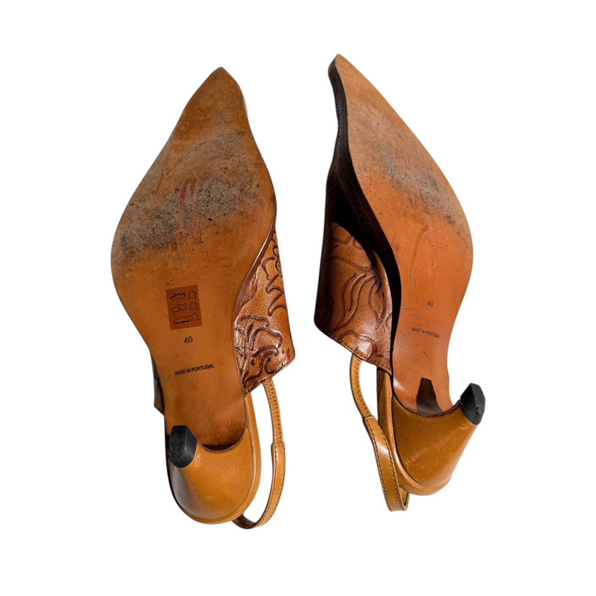 KNWLS Embossed, leather sling back mule Size US 10 / IT 40 - 3 Thumbnail