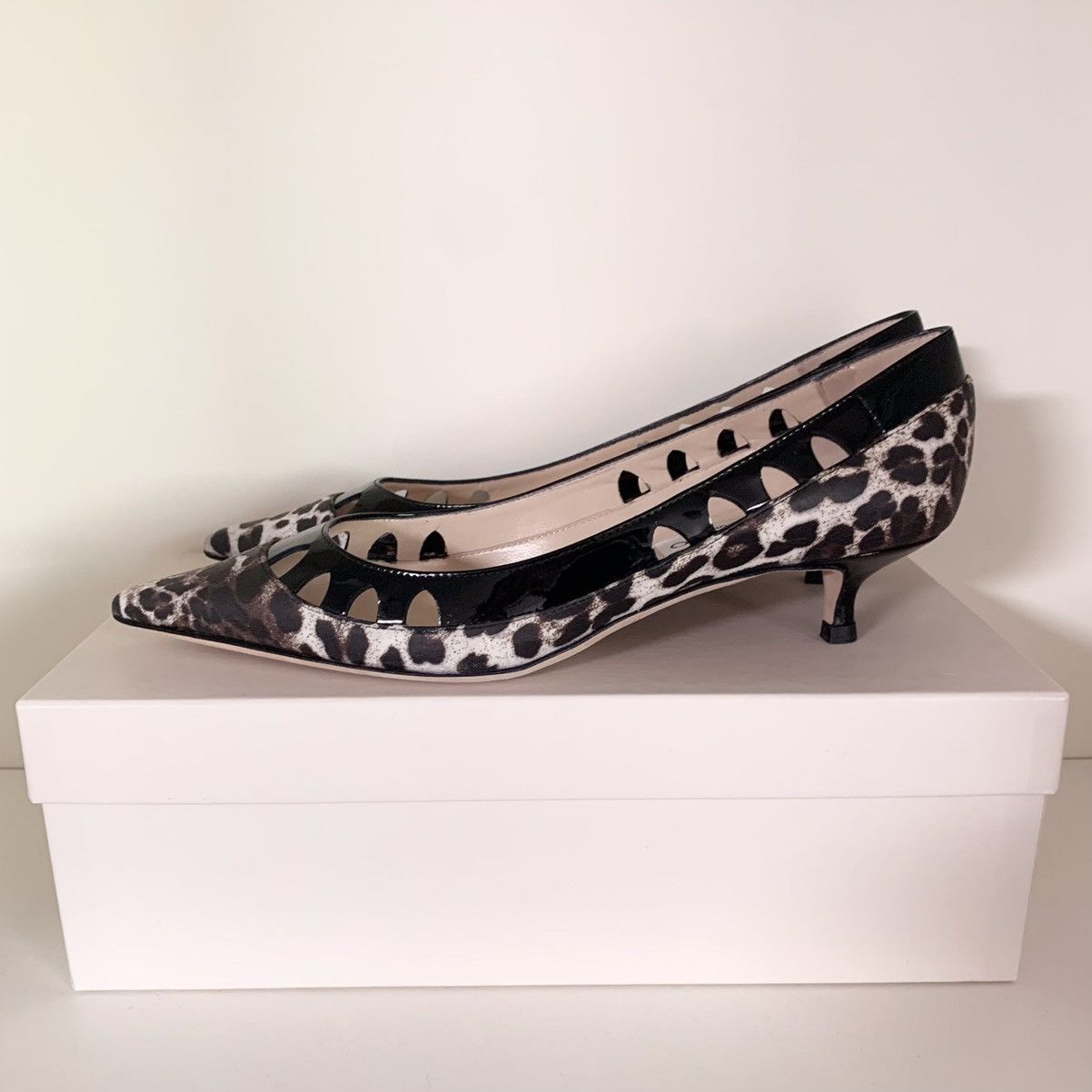 Jimmy Choo Jimmy chop leather leopard kitten heels Size US 7 / IT 37 - 1 Thumbnail