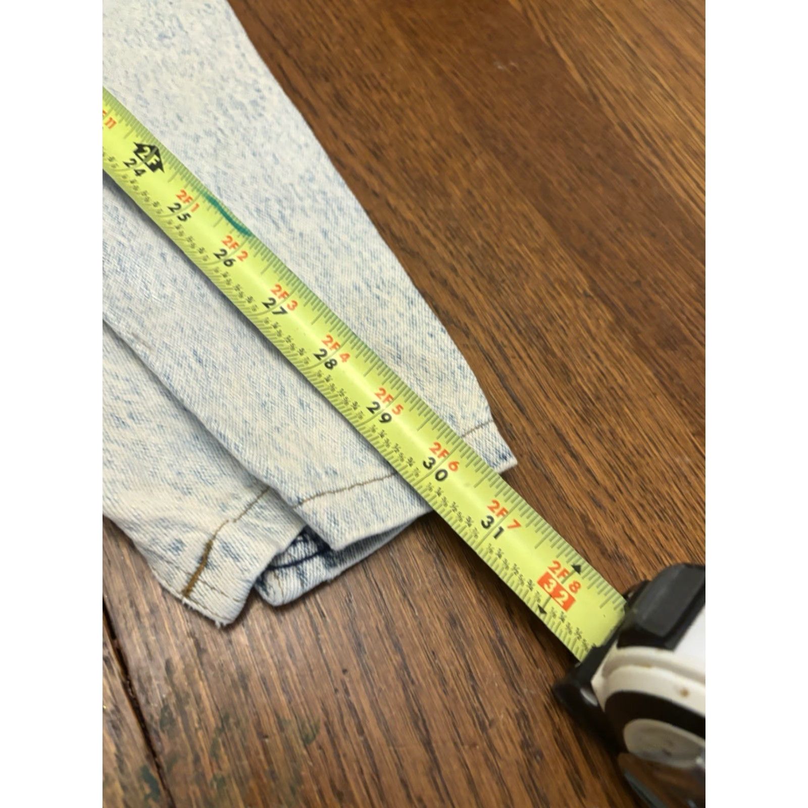 Vintage VINTAGE London Jeans Jeans Womens 12 30x30 Acid Wash High Waist Tapered 80s Distressed Blue Denim Cotton Patched 5-Pocket Womens Size 34" / US 12 / IT 48 - 2 Thumbnail