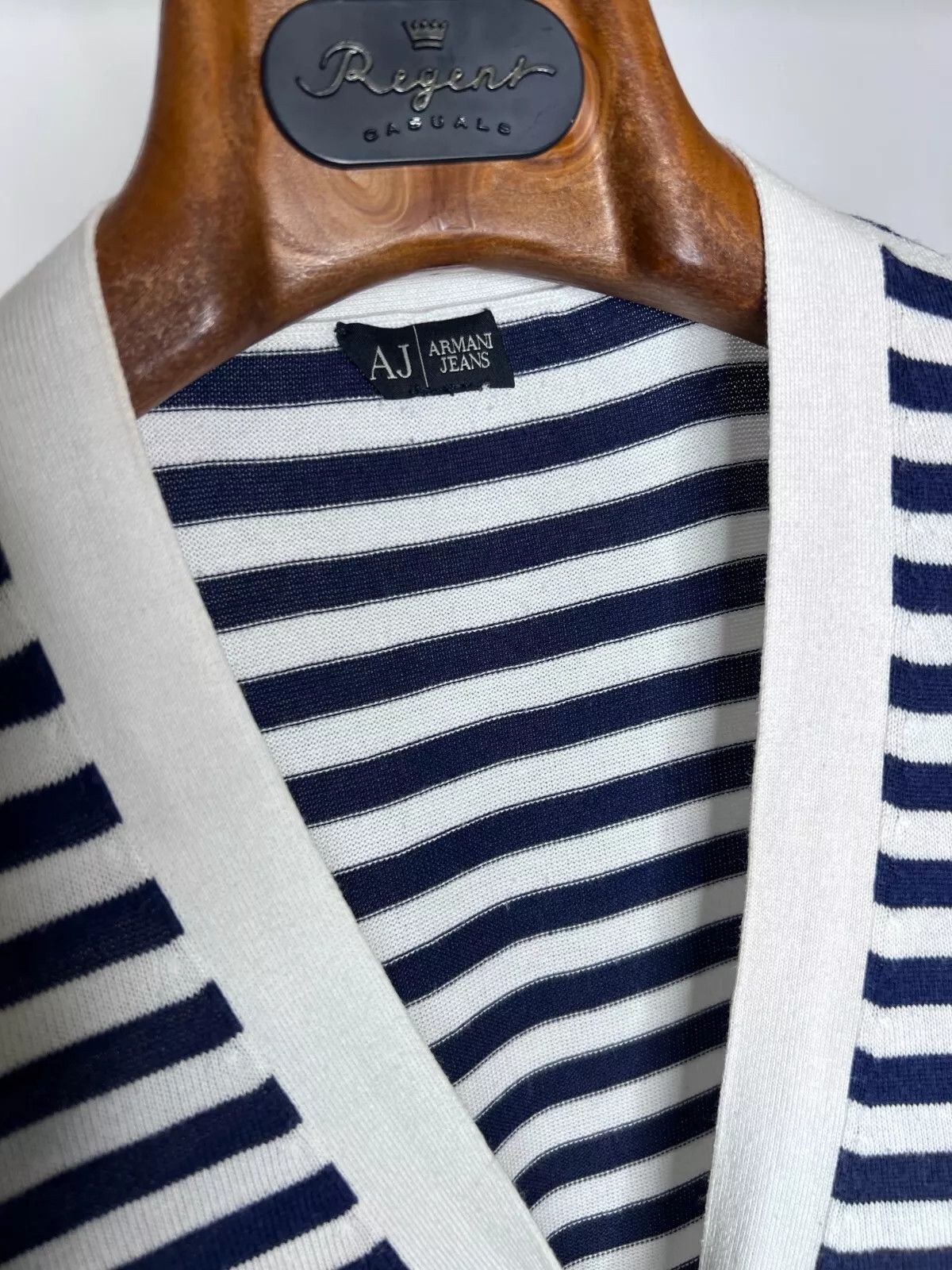 Armani Armani Jeans Womens Striped V-Neck Cotton Cardigan Size S-M Size S / US 4 / IT 40 - 7 Thumbnail