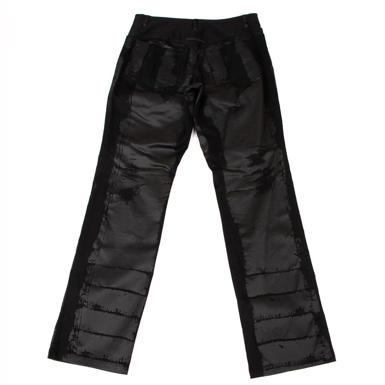 Coated Cotton Stretch Pants in Black Size 46