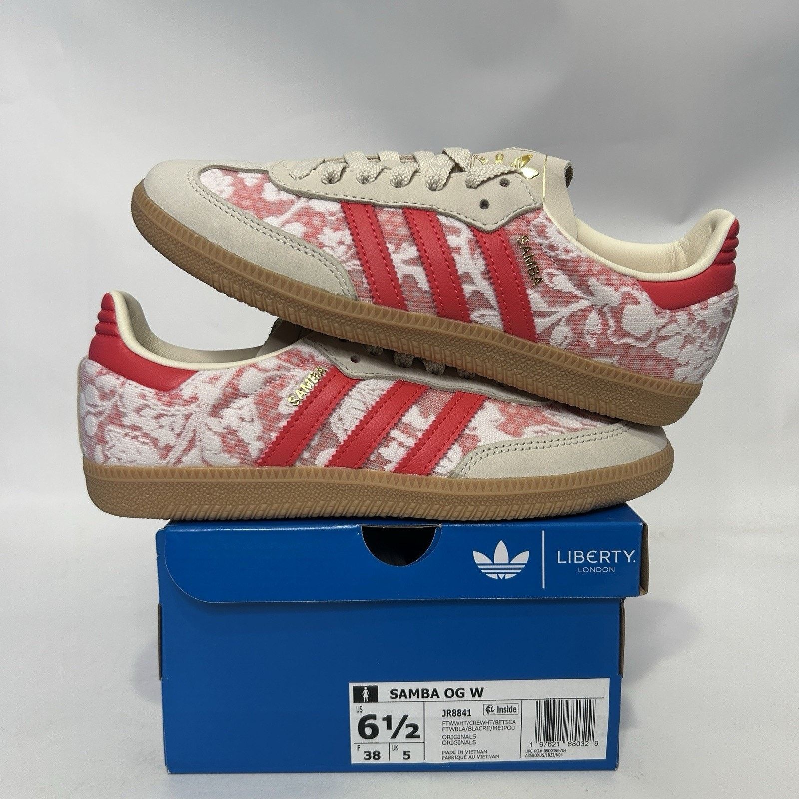 Adidas Adidas Samba OG X Liberty London - “Better Scarlet” JR8841 Size US 6.5 / IT 36.5 - 1 Thumbnail