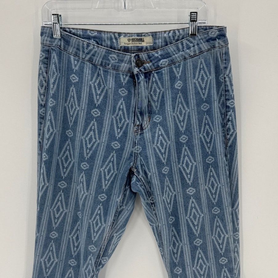 Other Rock & Roll high-rise bell bottom jeans frayed hem sz 31 Size 31" - 3 Thumbnail