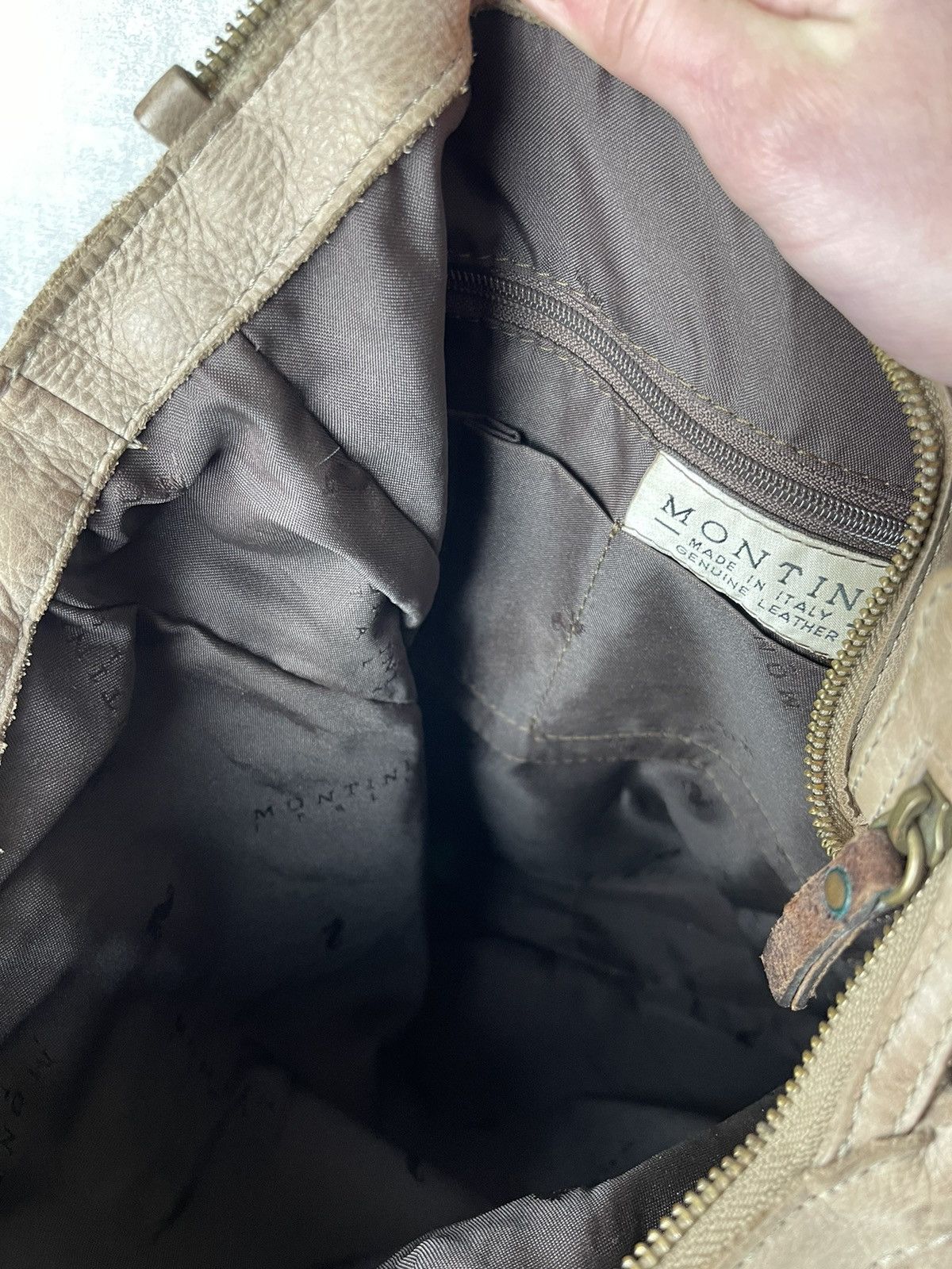 Vintage Montini Italian Beige Leather Avant Garde Shoulder Tote Bag Size ONE SIZE - 9 Thumbnail